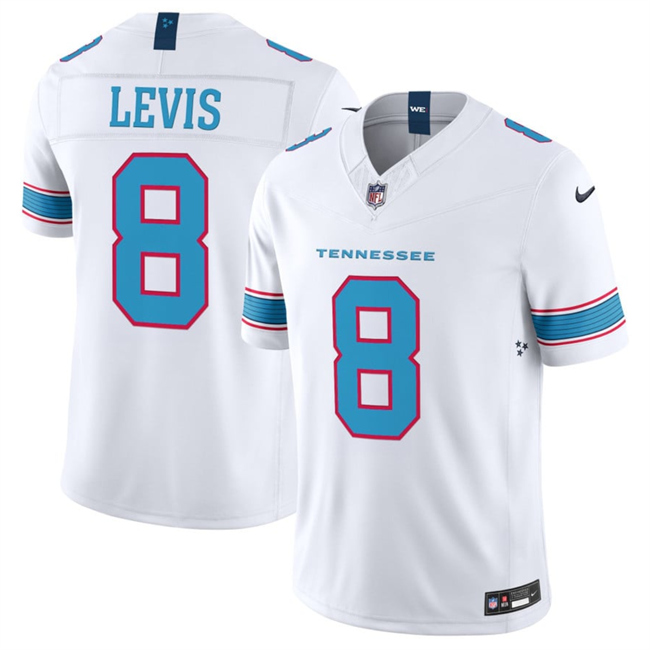 Men's White Tennessee Titans #8 Will Levis 2026 F.U.S.E. Vapor Limited Stitched Football Jersey